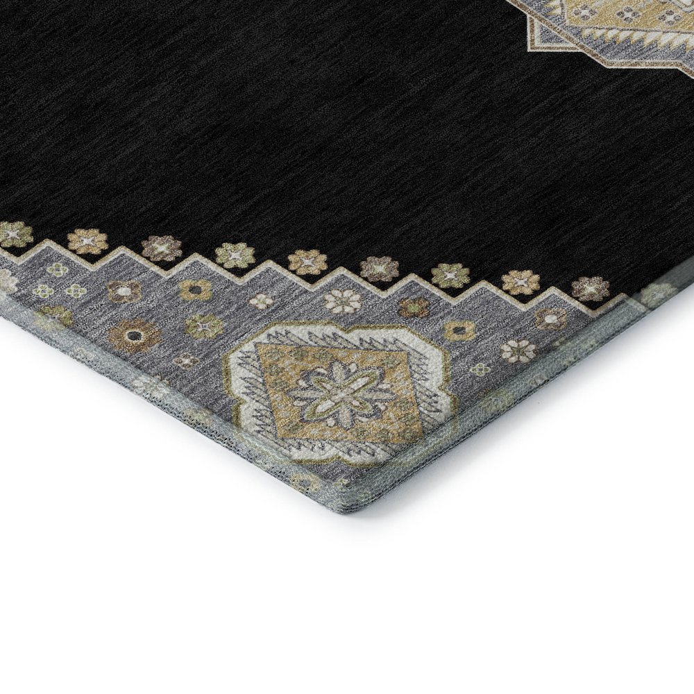 Premium Machine Washable Mayfield AMF1014 Black 9' x 12' Rug. Picture 3