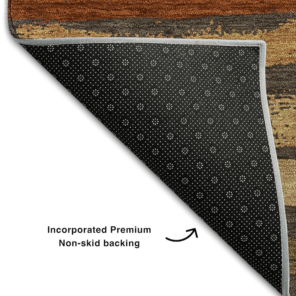Premium Machine Washable Mayfield AMF1019 Chocolate 9' x 12' Rug. Picture 2