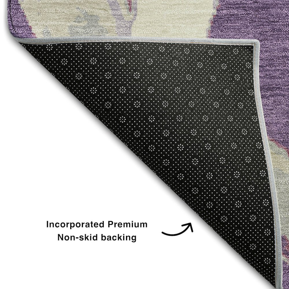 Premium Machine Washable Mayfield AMF1022 Purple 9' x 12' Rug. Picture 2