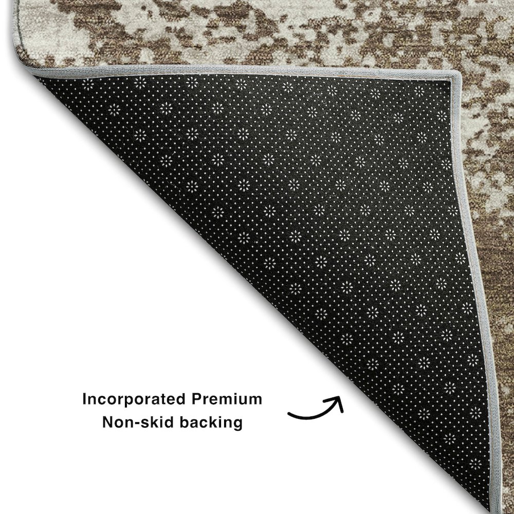 Premium Machine Washable Mayfield AMF1027 Brown 9' x 12' Rug. Picture 2