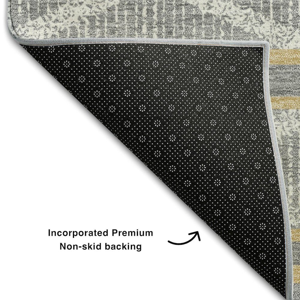 Premium Machine Washable Mayfield AMF1029 Gray 9' x 12' Rug. Picture 2