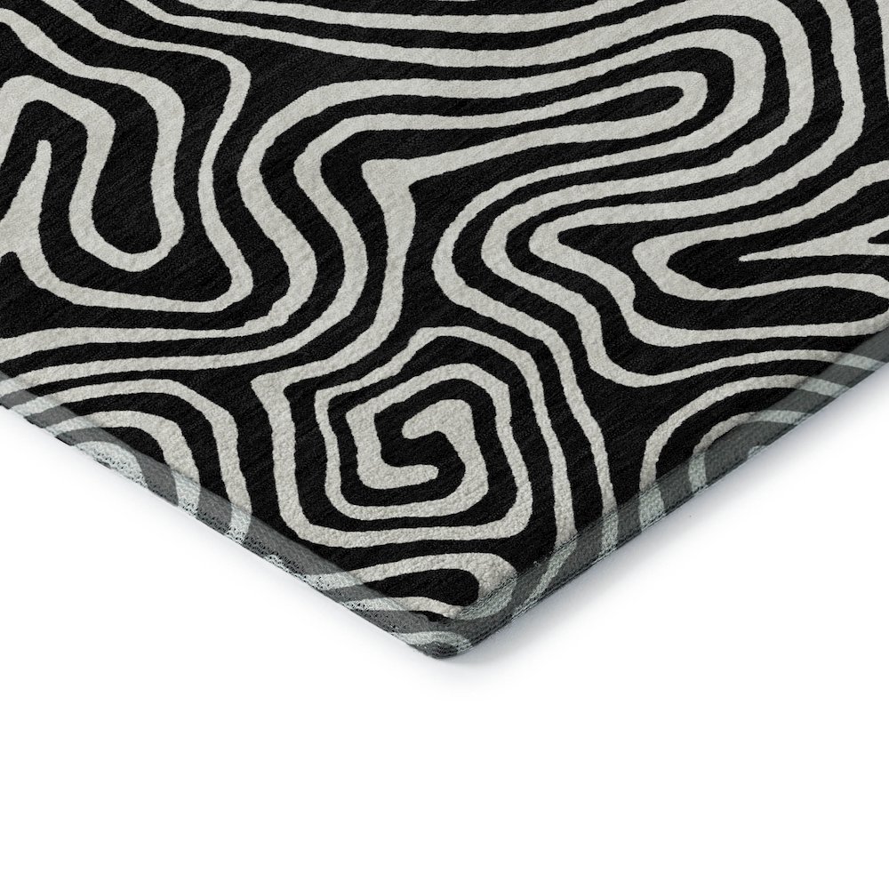 Premium Machine Washable Mayfield AMF1030 Black 9' x 12' Rug. Picture 3