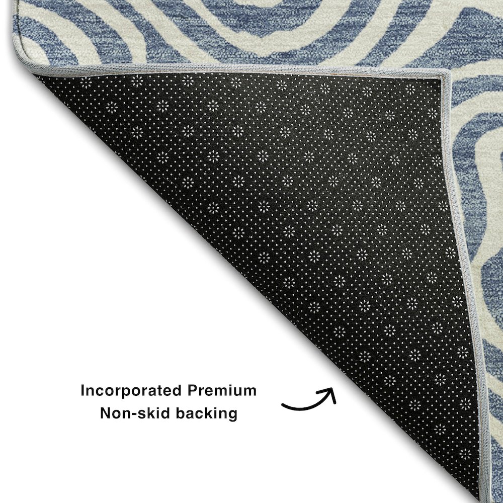 Premium Machine Washable Mayfield AMF1030 Denim 9' x 12' Rug. Picture 2