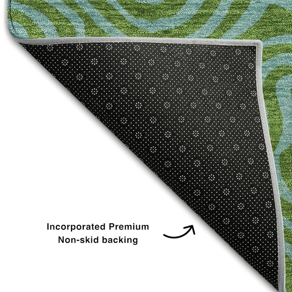 Premium Machine Washable Mayfield AMF1031 Green 9' x 12' Rug. Picture 2