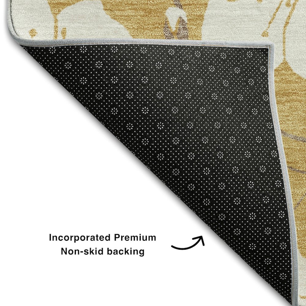 Premium Machine Washable Mayfield AMF1032 Gold 9' x 12' Rug. Picture 2