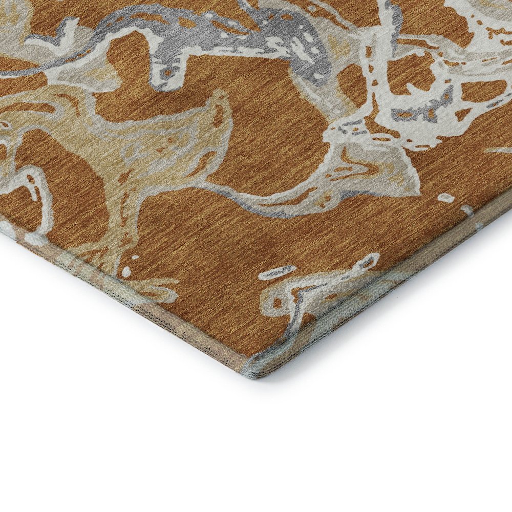 Premium Machine Washable Mayfield AMF1035 Copper 9' x 12' Rug. Picture 3