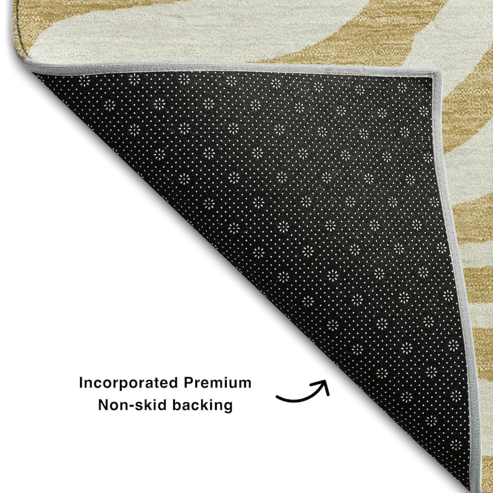 Premium Machine Washable Mayfield AMF1042 Gold 9' x 12' Rug. Picture 2