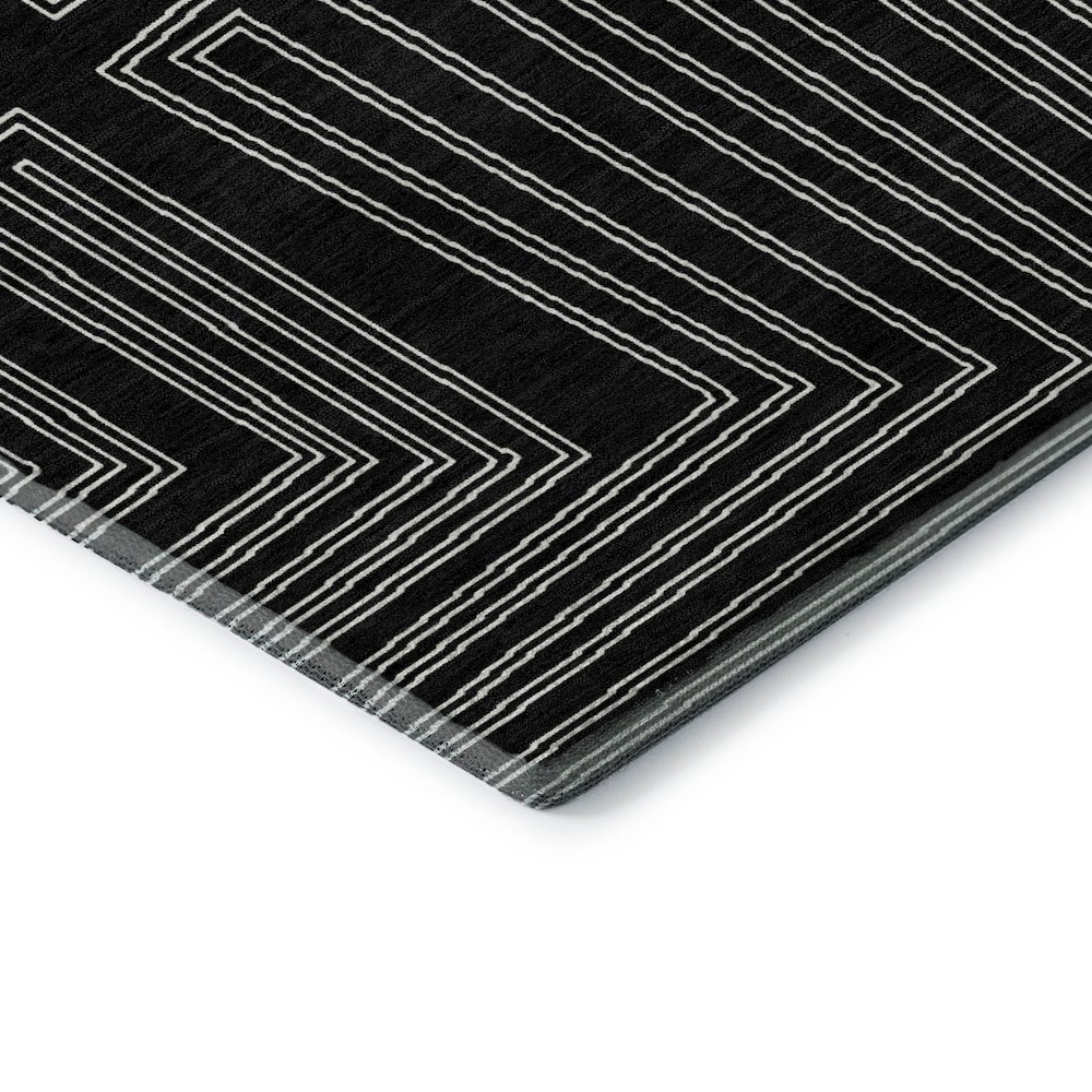 Premium Machine Washable Mayfield AMF1045 Black 9' x 12' Rug. Picture 3