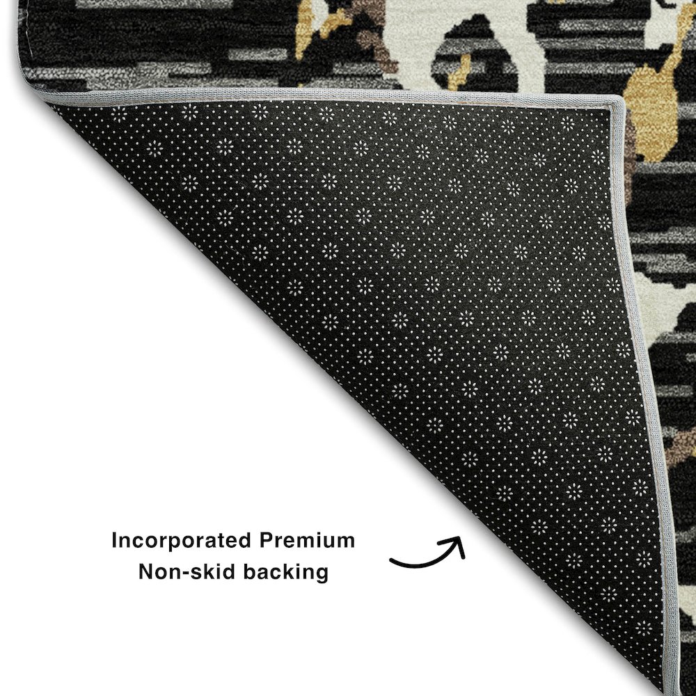 Premium Machine Washable Mayfield AMF1046 Black 9' x 12' Rug. Picture 2
