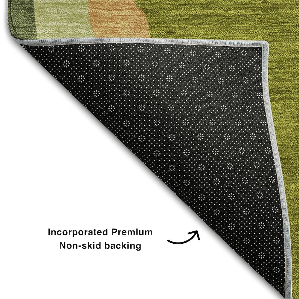 Premium Machine Washable Mayfield AMF1047 Green 9' x 12' Rug. Picture 2
