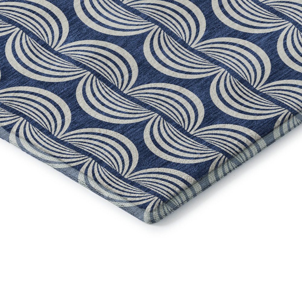 Premium Machine Washable Mayfield AMF1055 Navy 9' x 12' Rug. Picture 3