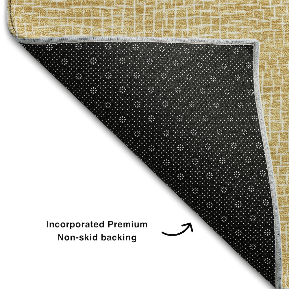 Premium Machine Washable Mayfield AMF1057 Gold 9' x 12' Rug. Picture 2