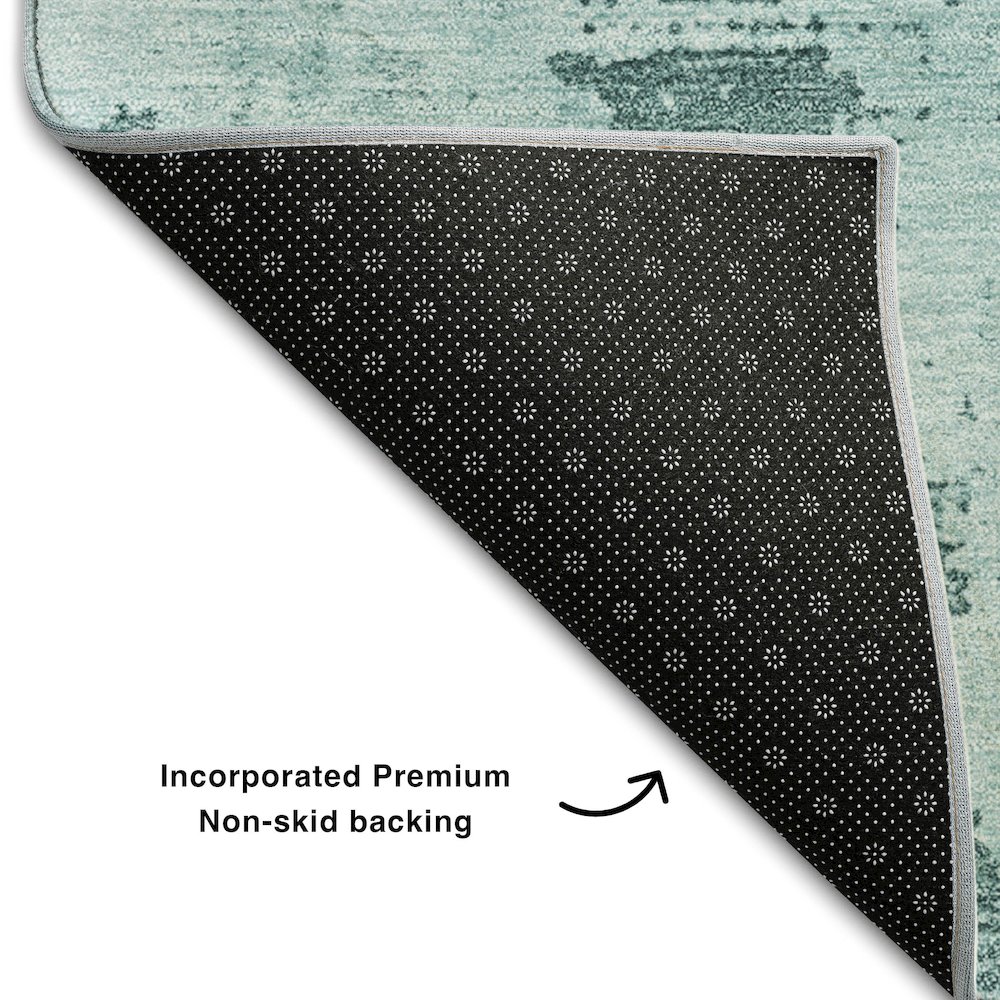 Premium Machine Washable Mayfield AMF1062 Seafoam 9' x 12' Rug. Picture 2