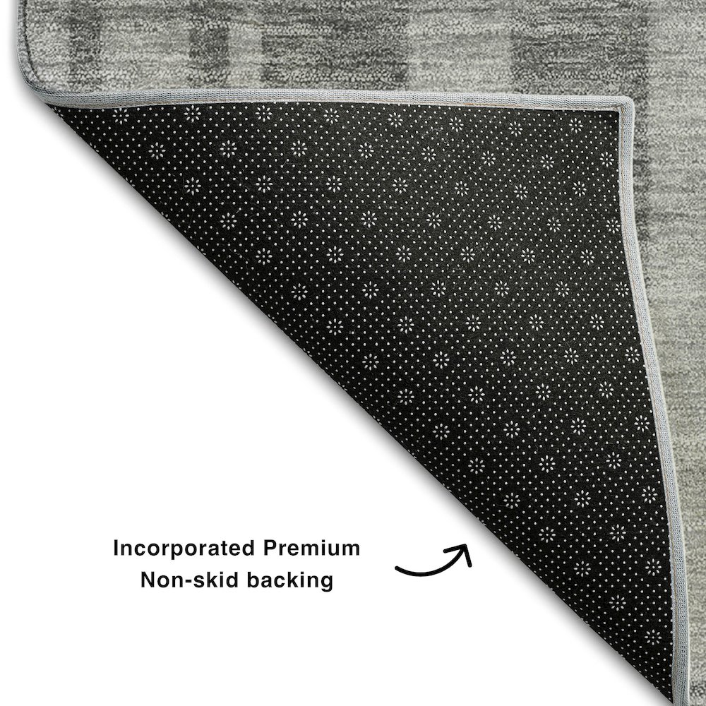 Premium Machine Washable Mayfield AMF1063 Gray 9' x 12' Rug. Picture 2