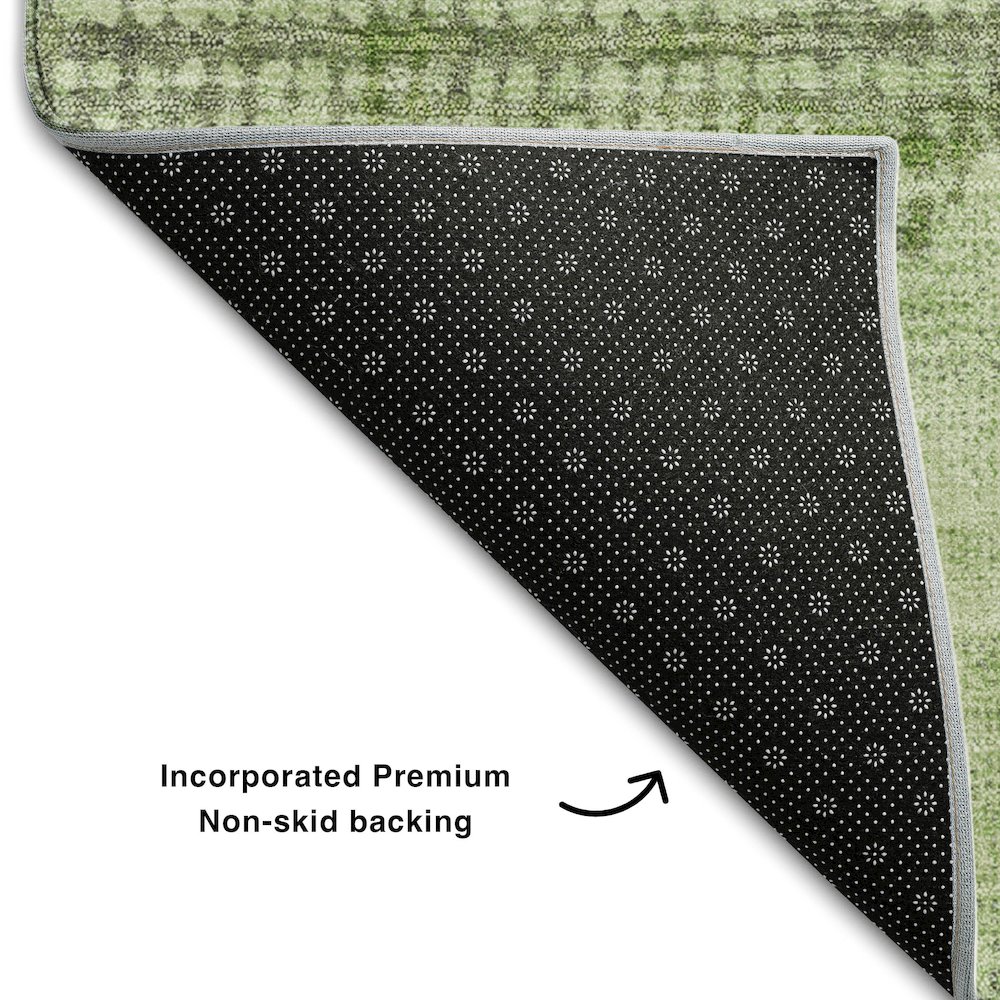 Premium Machine Washable Mayfield AMF1065 Green 9' x 12' Rug. Picture 2