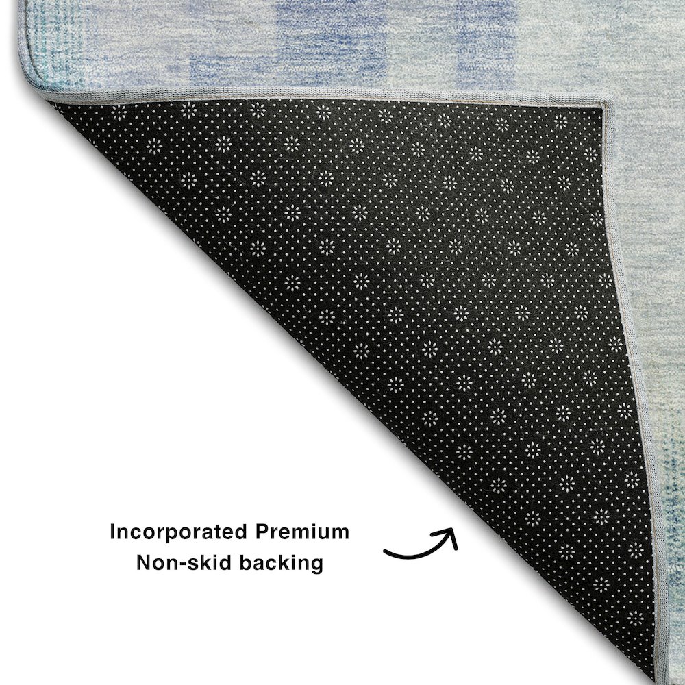 Premium Machine Washable Mayfield AMF1067 Blue 9' x 12' Rug. Picture 2
