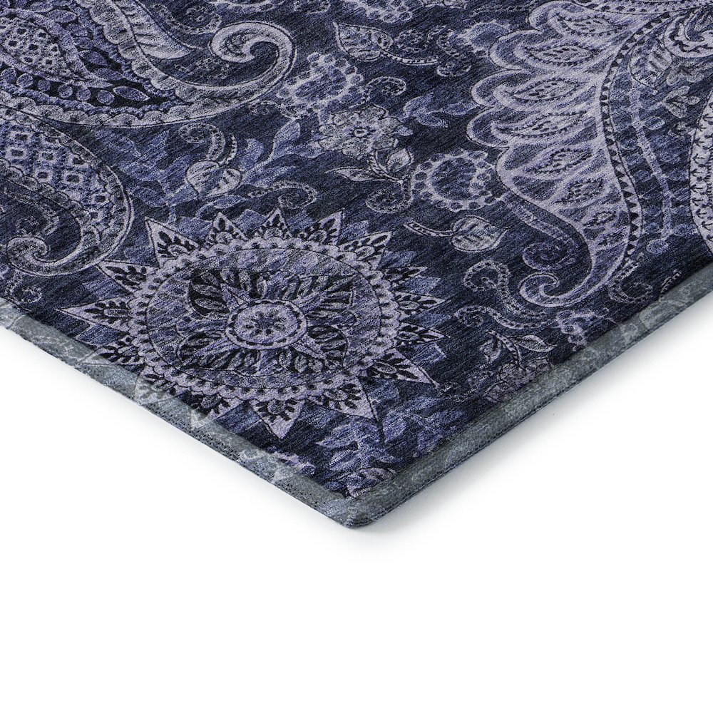 Premium Machine Washable Mayfield AMF1078 Navy 9' x 12' Rug. Picture 3