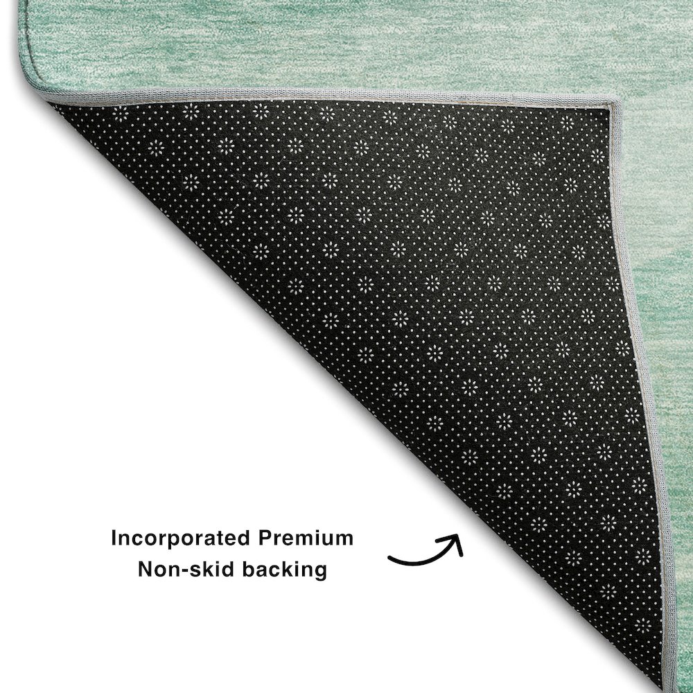 Premium Machine Washable Mayfield AMF1099 Aqua 9' x 12' Rug. Picture 2