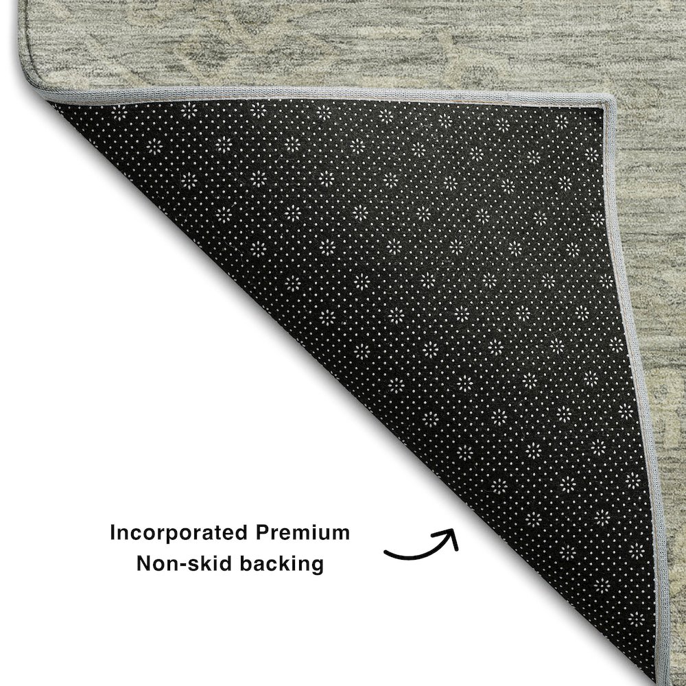 Premium Machine Washable Mayfield AMF1111 Pewter 9' x 12' Rug. Picture 2