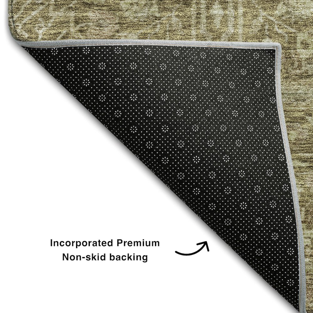 Premium Machine Washable Mayfield AMF1133 Brown 9' x 12' Rug. Picture 2