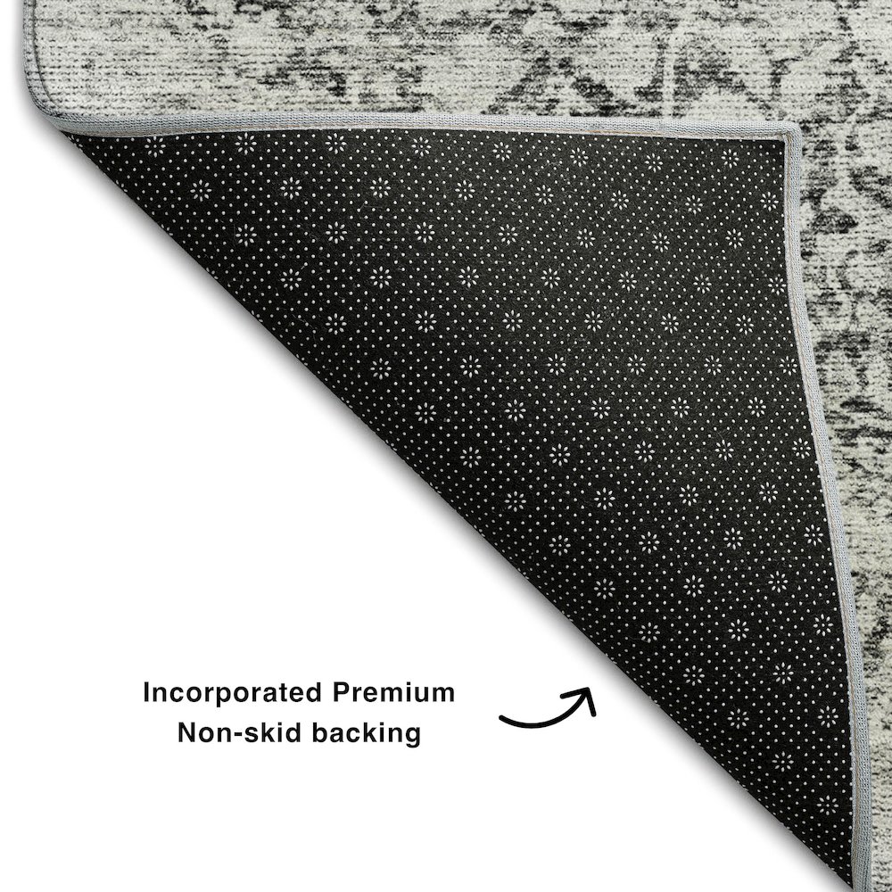 Premium Machine Washable Mayfield AMF1146 Gray 9' x 12' Rug. Picture 2