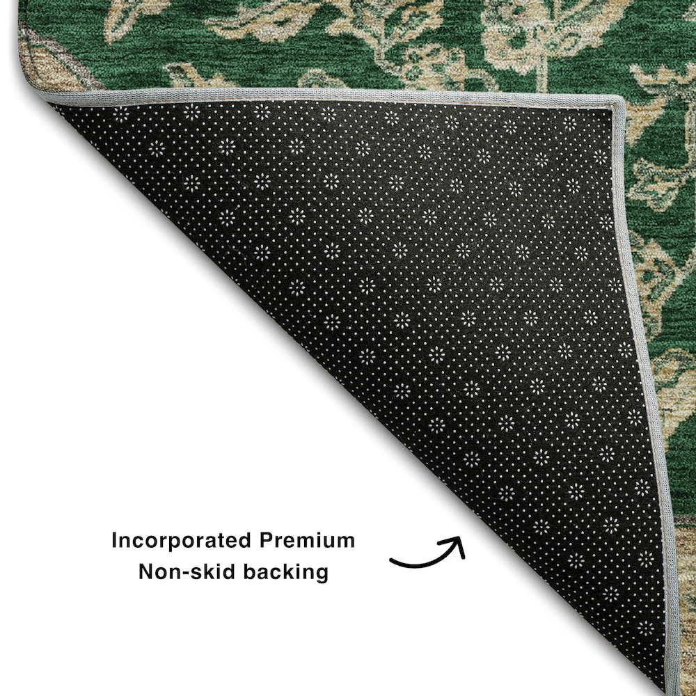 Premium Machine Washable Mayfield AMF1151 Emerald 9' x 12' Rug. Picture 2