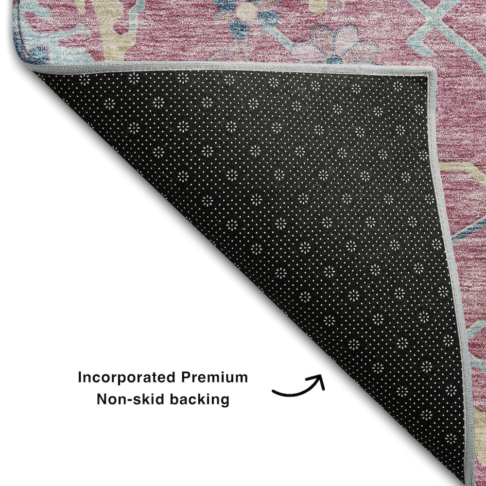 Premium Machine Washable Mayfield AMF1154 Pink 9' x 12' Rug. Picture 2