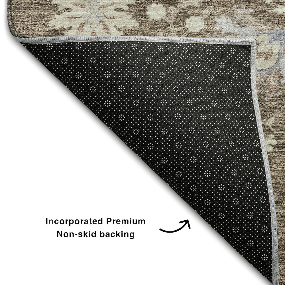 Premium Machine Washable Mayfield AMF1156 Brown 9' x 12' Rug. Picture 2