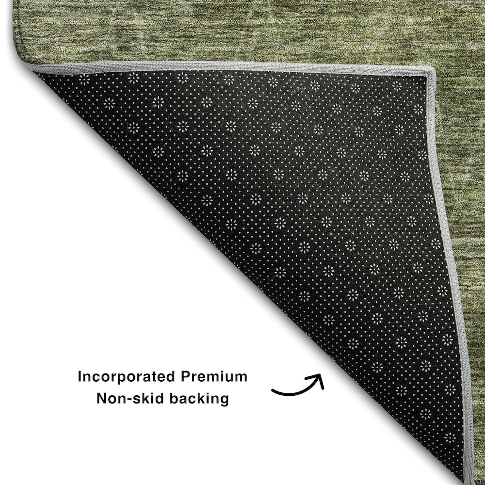Premium Machine Washable Mayfield AMF1165 Olive 9' x 12' Rug. Picture 2