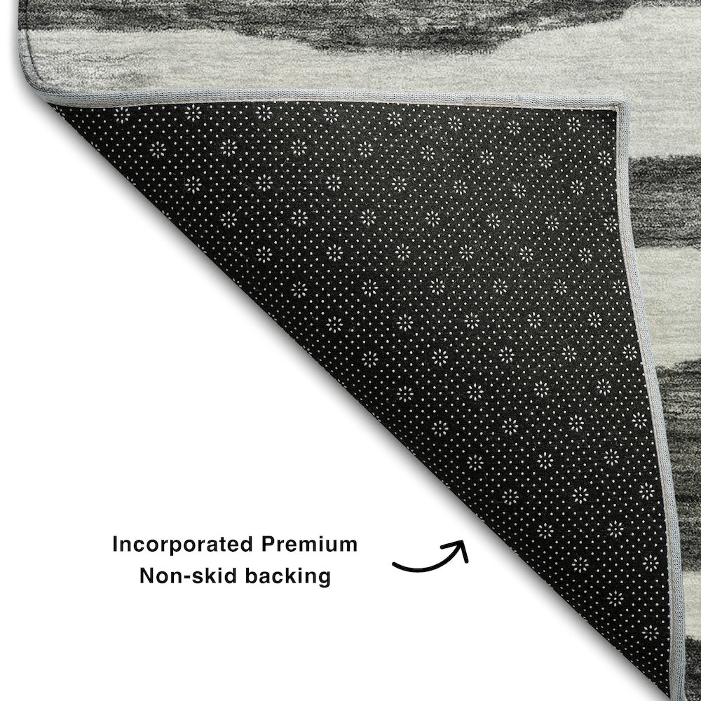 Premium Machine Washable Mayfield AMF1191 Charcoal 9' x 12' Rug. Picture 2