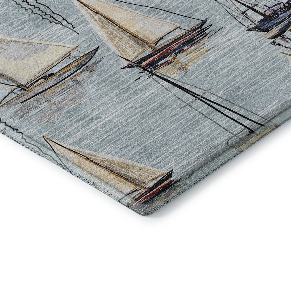 Premium Machine Washable Mayfield  Sky 9' x 12' Rug. Picture 3