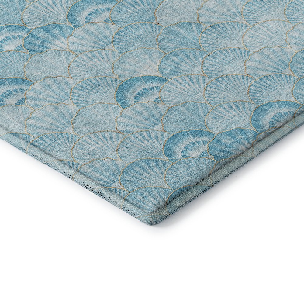 Premium Machine Washable Mayfield  Aqua 9' x 12' Rug. Picture 3
