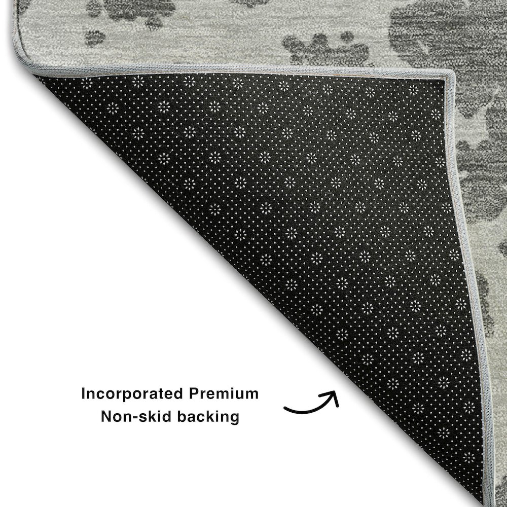 Premium Machine Washable Mayfield  Charcoal 9' x 12' Rug. Picture 2