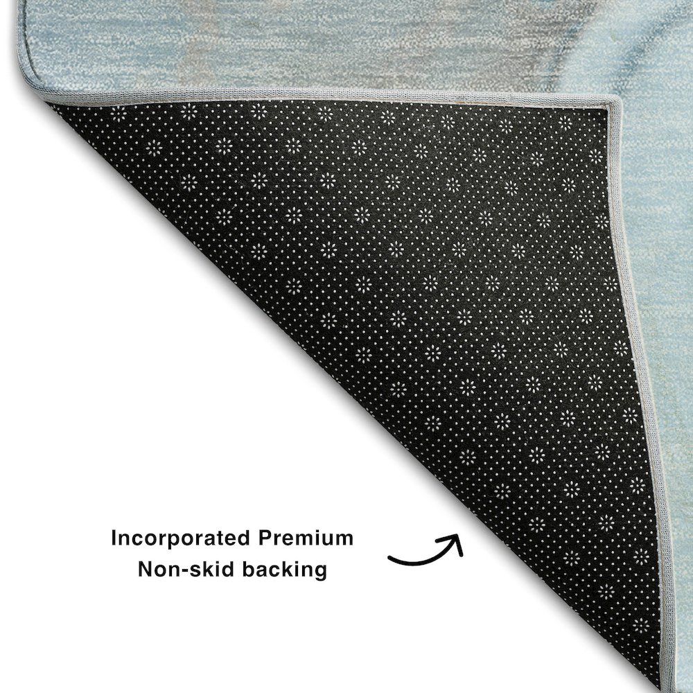 Premium Machine Washable Mayfield  Blue 9' x 12' Rug. Picture 2