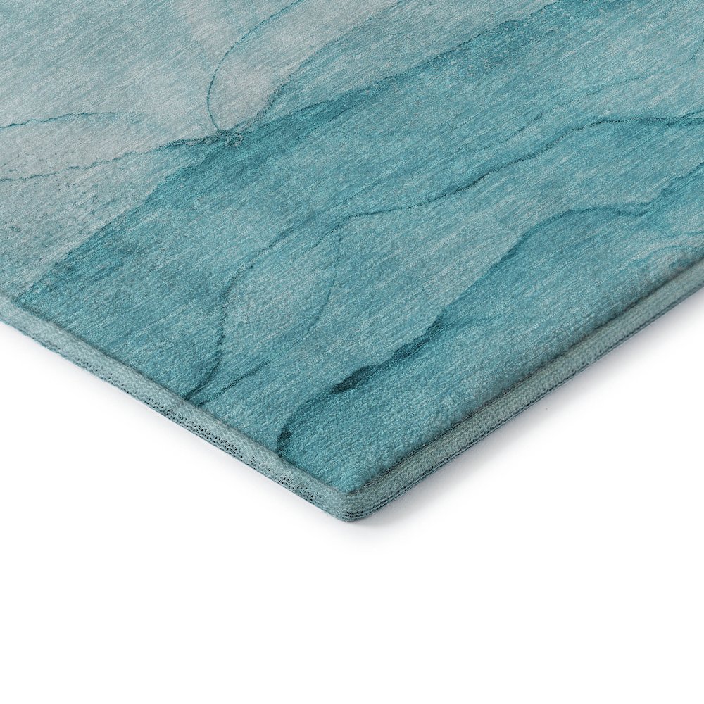 Premium Machine Washable Mayfield  Teal 9' x 12' Rug. Picture 3