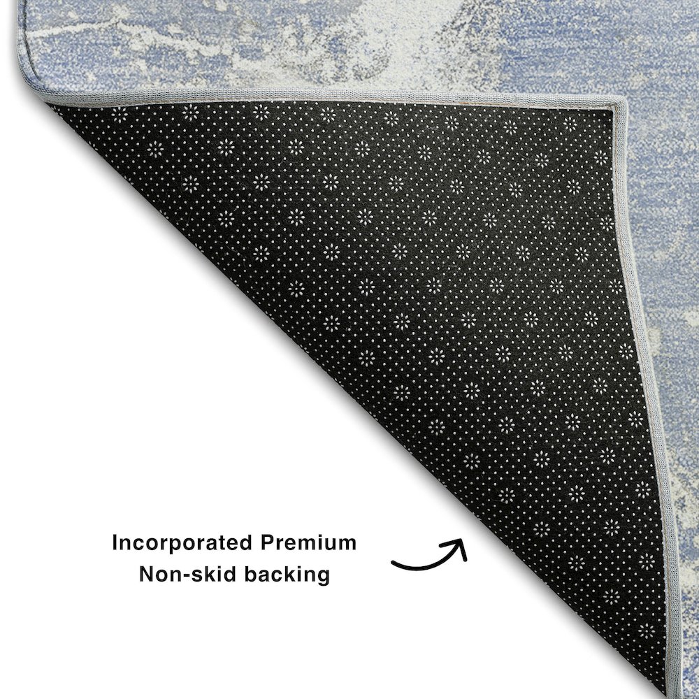 Premium Machine Washable Mayfield  Blue 9' x 12' Rug. Picture 2