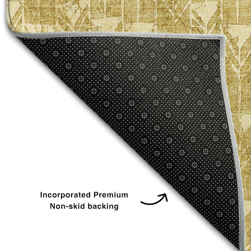 Premium Machine Washable Mayfield  Gold 9' x 12' Rug. Picture 2