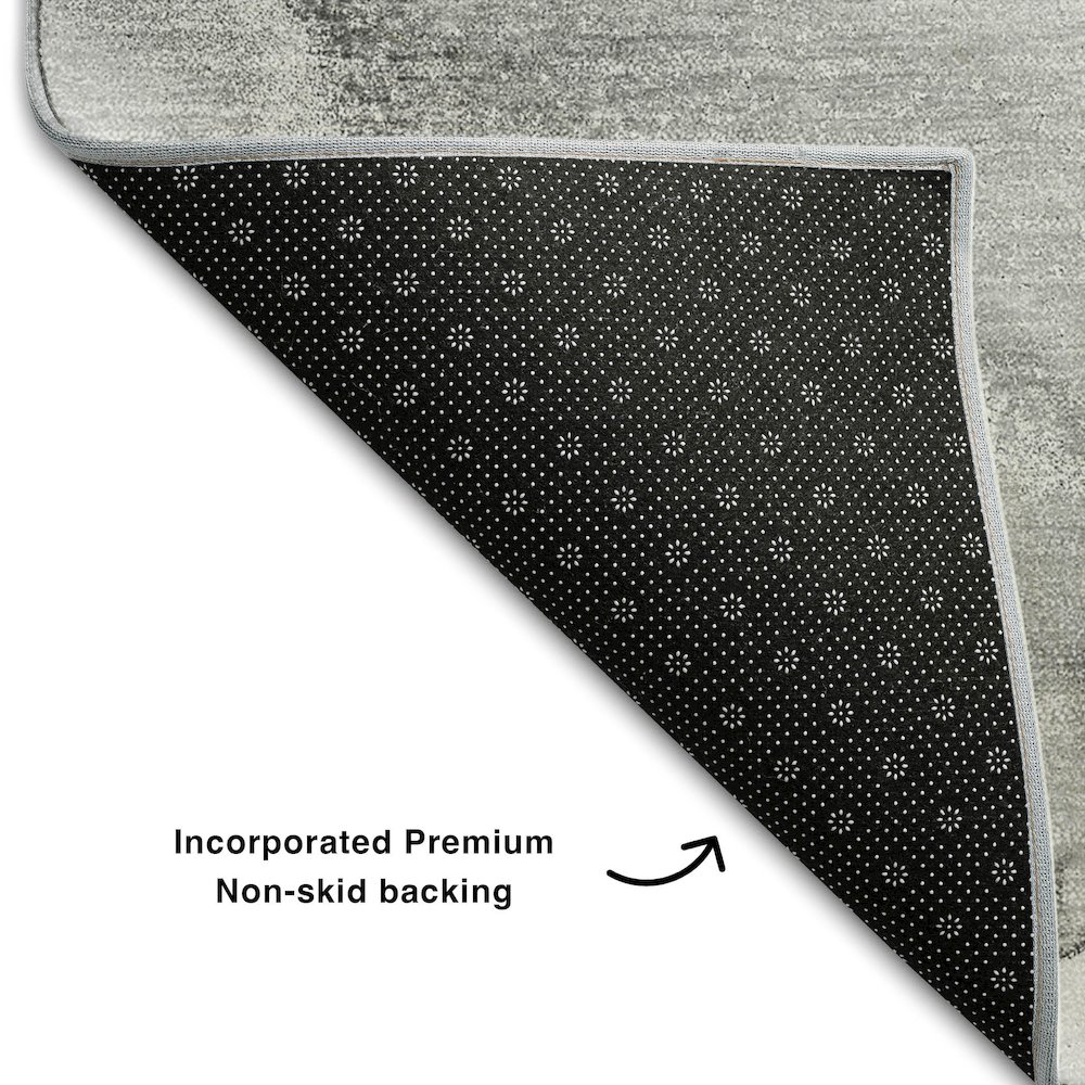 Premium Machine Washable Mayfield  Gray 9' x 12' Rug. Picture 2