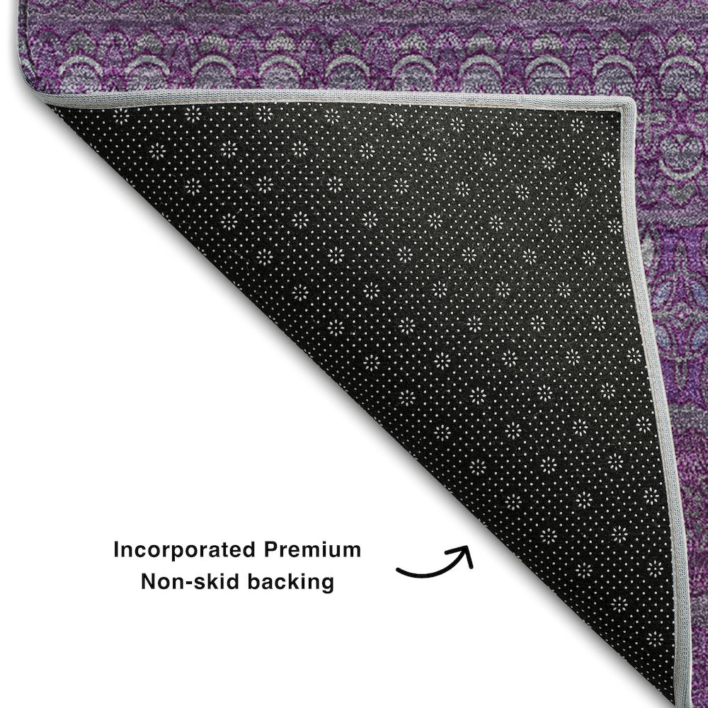 Premium Machine Washable Mayfield  Eggplant 9' x 12' Rug. Picture 2