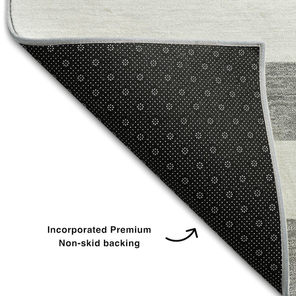Premium Machine Washable Mayfield  Gray 9' x 12' Rug. Picture 2