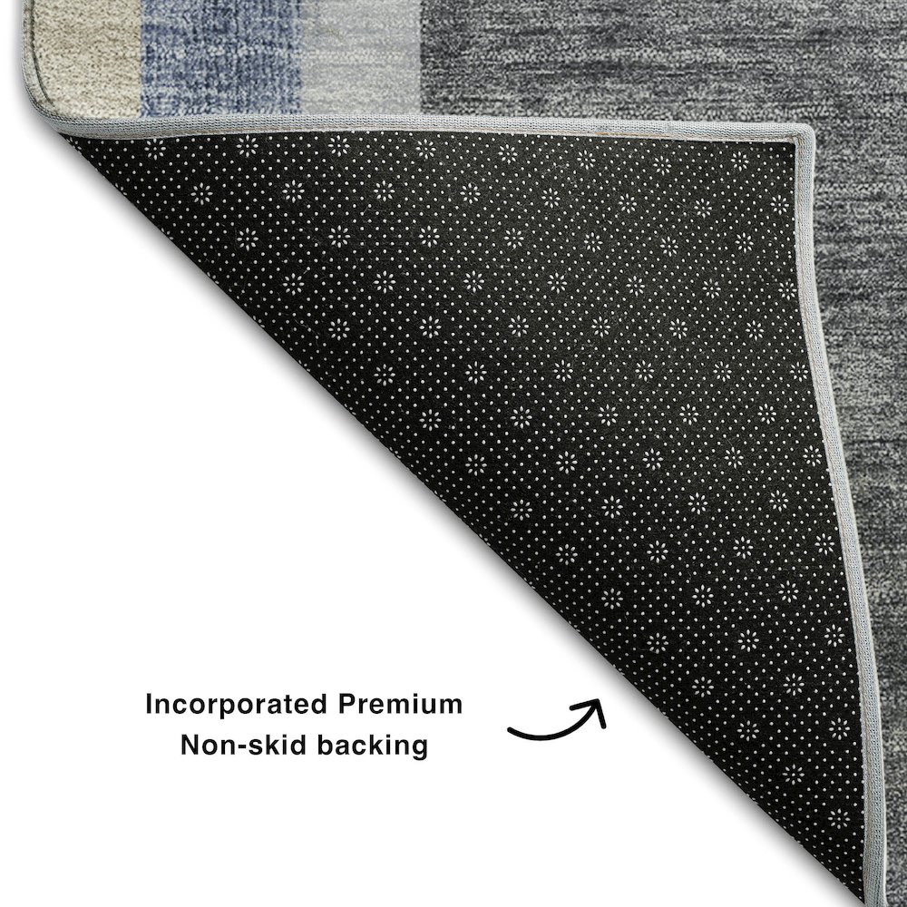 Premium Machine Washable Mayfield  Navy 9' x 12' Rug. Picture 2