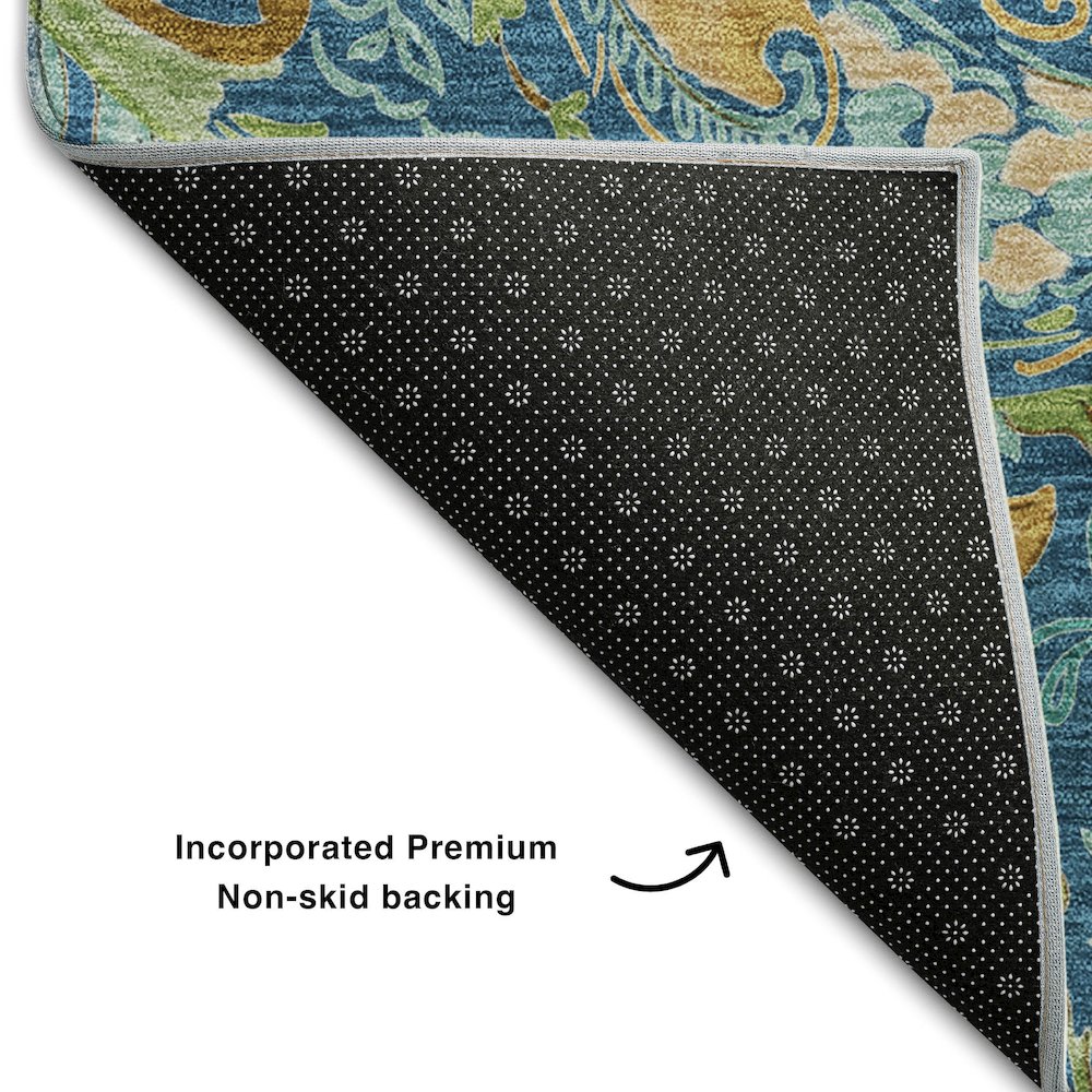 Premium Machine Washable Mayfield  Navy 9' x 12' Rug. Picture 2