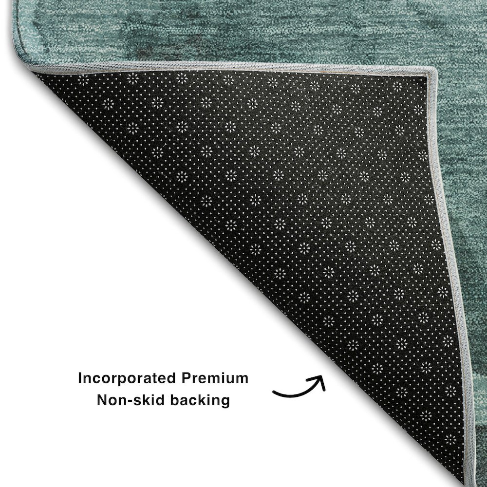 Premium Machine Washable Mayfield  Teal 9' x 12' Rug. Picture 2