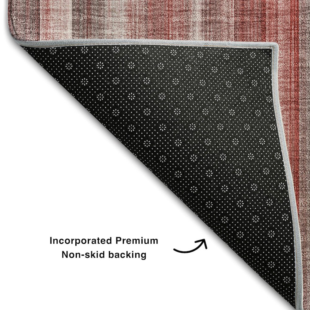 Premium Machine Washable Mayfield  Red 9' x 12' Rug. Picture 2