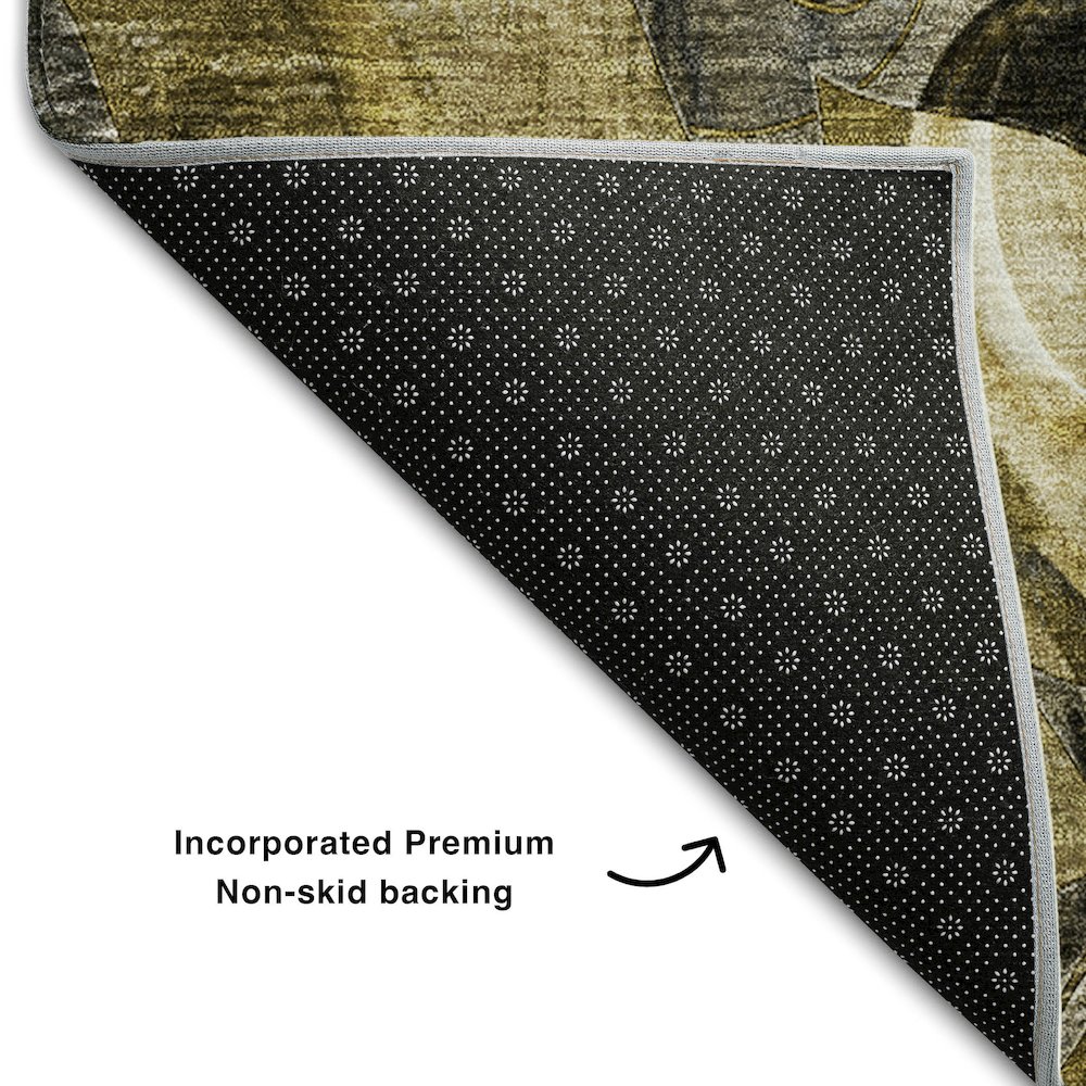 Premium Machine Washable Mayfield  Brown 9' x 12' Rug. Picture 2