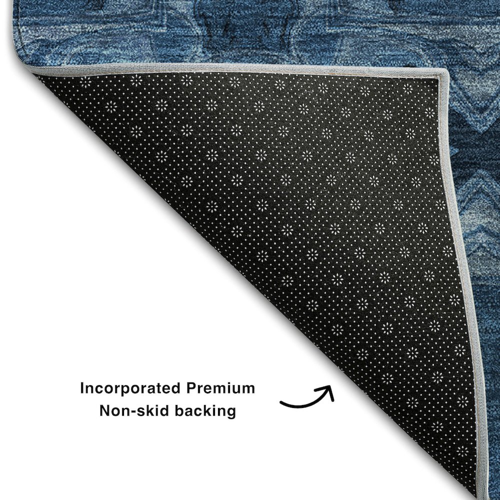 Premium Machine Washable Mayfield  Navy 9' x 12' Rug. Picture 2