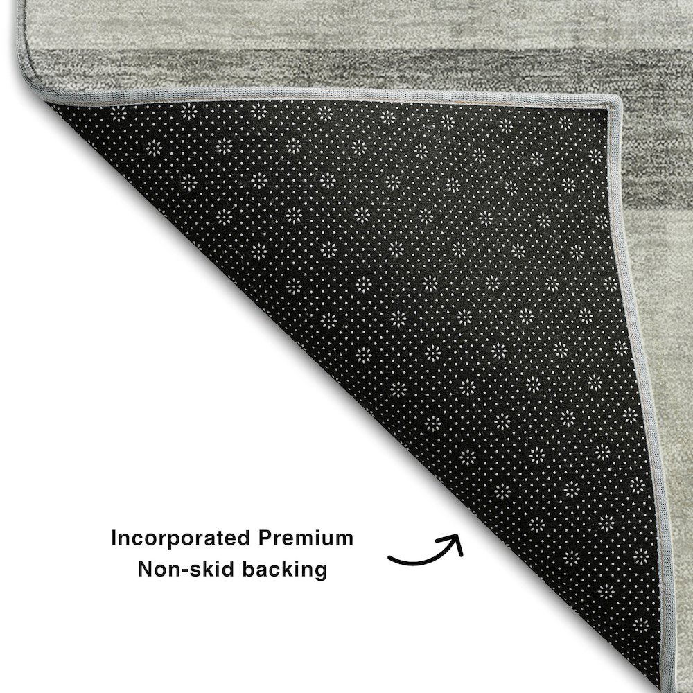 Premium Machine Washable Mayfield  Gray 9' x 12' Rug. Picture 2