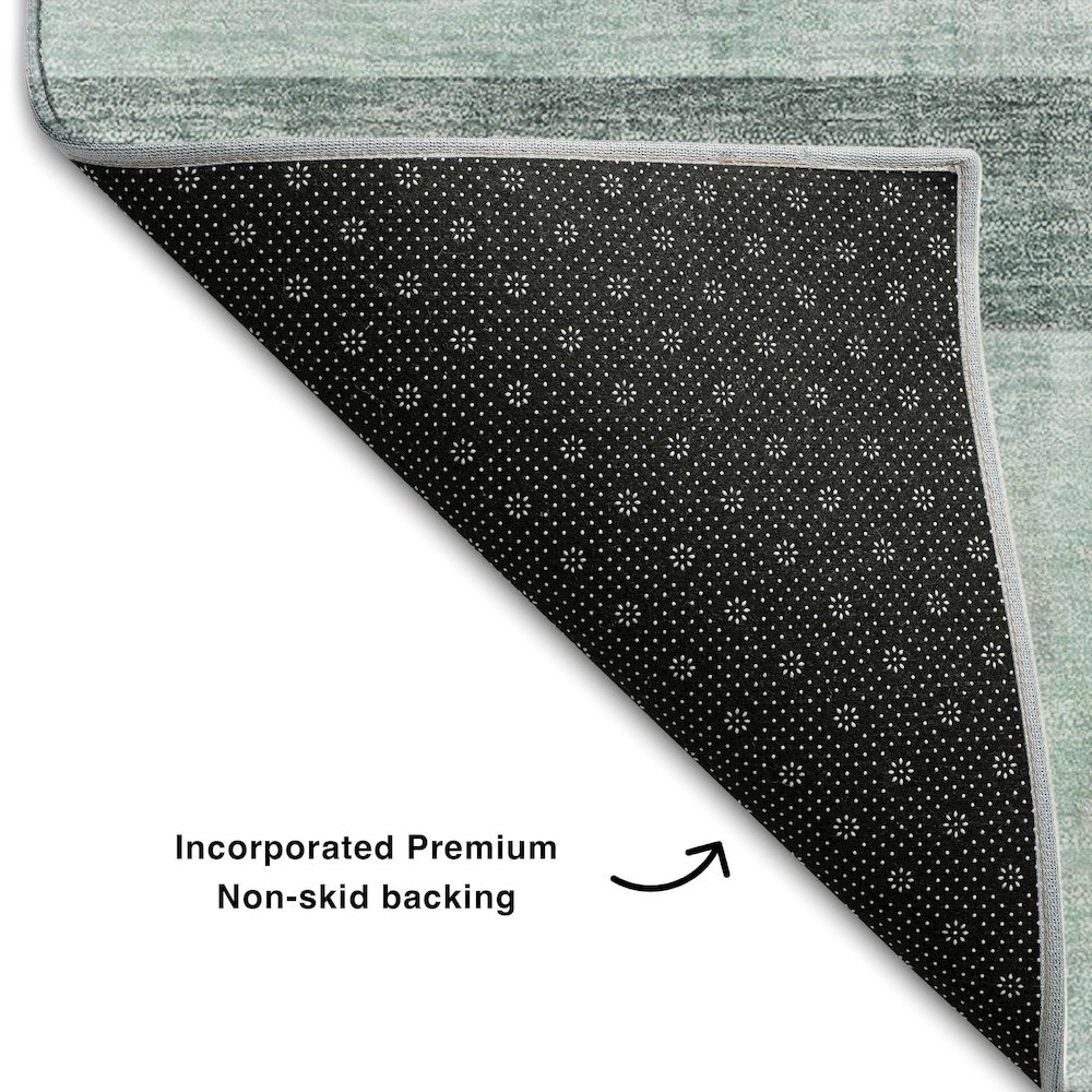 Premium Machine Washable Mayfield  Teal 9' x 12' Rug. Picture 2