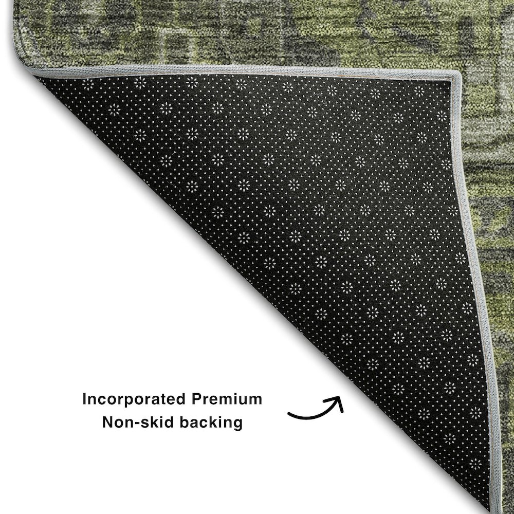 Premium Machine Washable Mayfield  Green 9' x 12' Rug. Picture 2