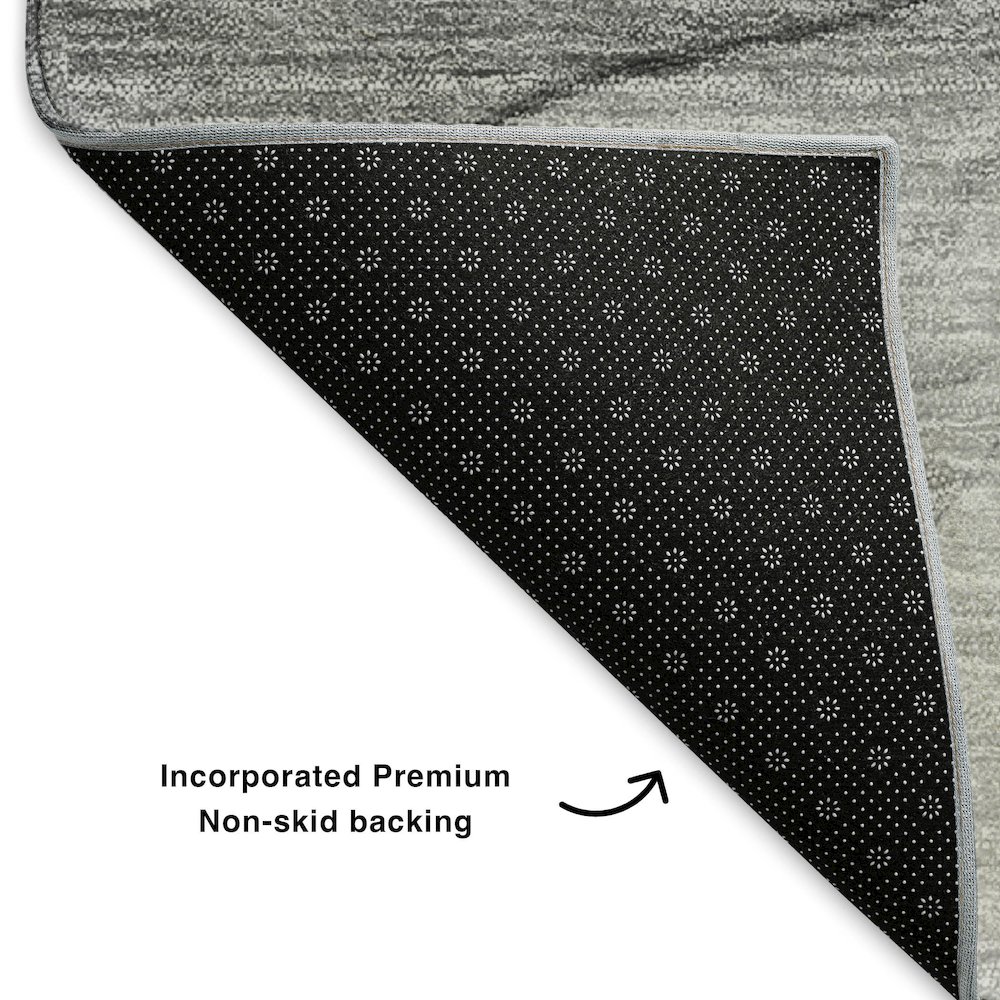 Premium Machine Washable Mayfield  Gray 9' x 12' Rug. Picture 2